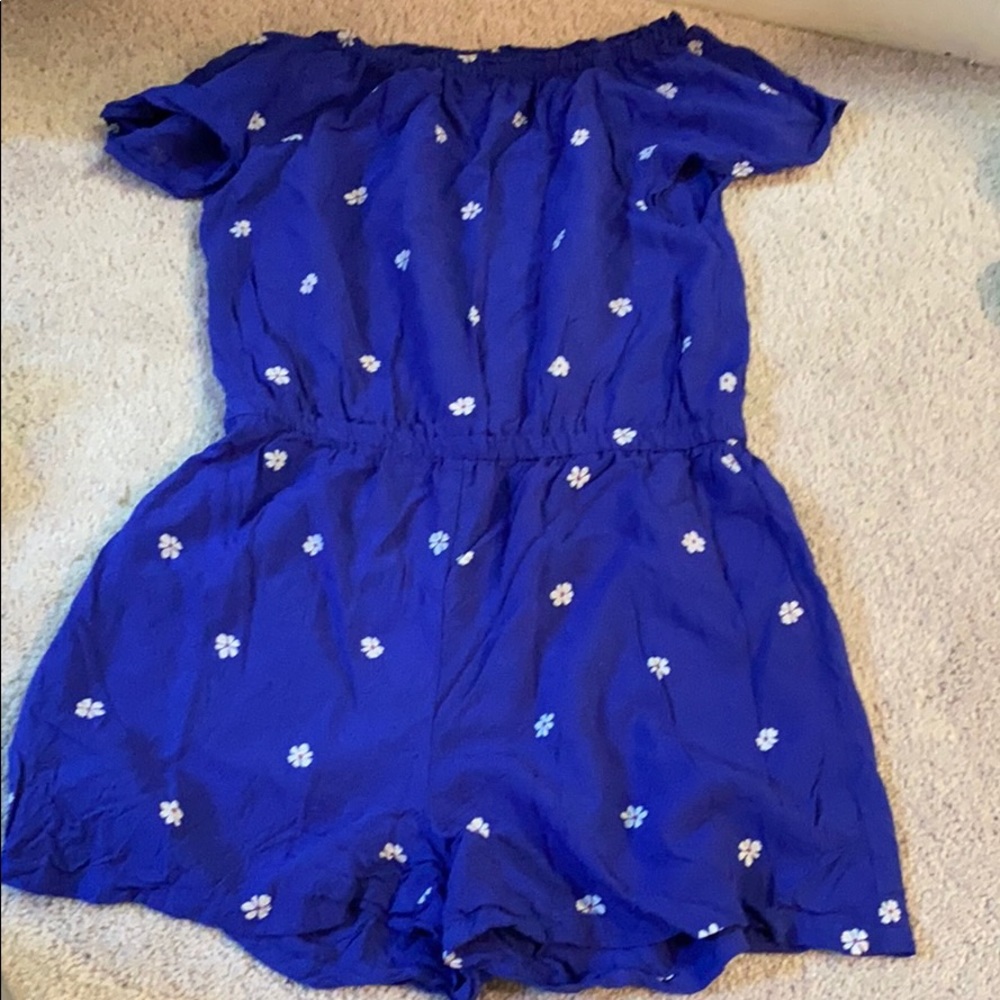 Girls Blue Flowered Romper!